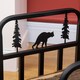 image 9 of Outsunny Metal Firewood Log Holder Indoor Outdoor Firewood Rack Inner Arced Fireplace Wood Storage Shelf w Bear Shape Design, RustResistant, Black, 42W x 33.5D x 43H cm