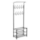 image 7 of House of Home Metal Hat Coat Stand Clothes Plus Shoes Rack Umbrella Steel Stand Hanger Hooks Black | Black