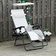 image 2 of Outsunny Zero Gravity Chair Adjustable Patio Lounge w/ Cup Holder White