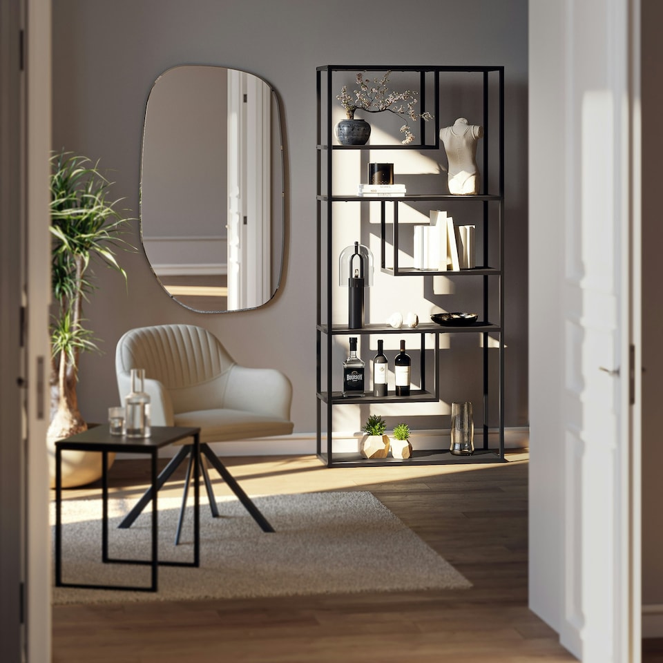 image 1 of Shelving Unit Venda - with 6 compartments Black