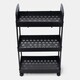 image 4 of OHS 3 Layer Home Shelving Storage Organiser Trolley Cart - Black Black