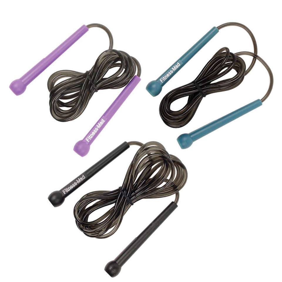 image 1 of Fitness Mad Speed Skipping Rope, 8 ft Nylon Cord (Purple) | Purple | Purple | One Size