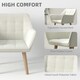image 9 of HOMCOM Velvet-Feel Accent Chair with Arms Slanted Back Wood Legs Cream