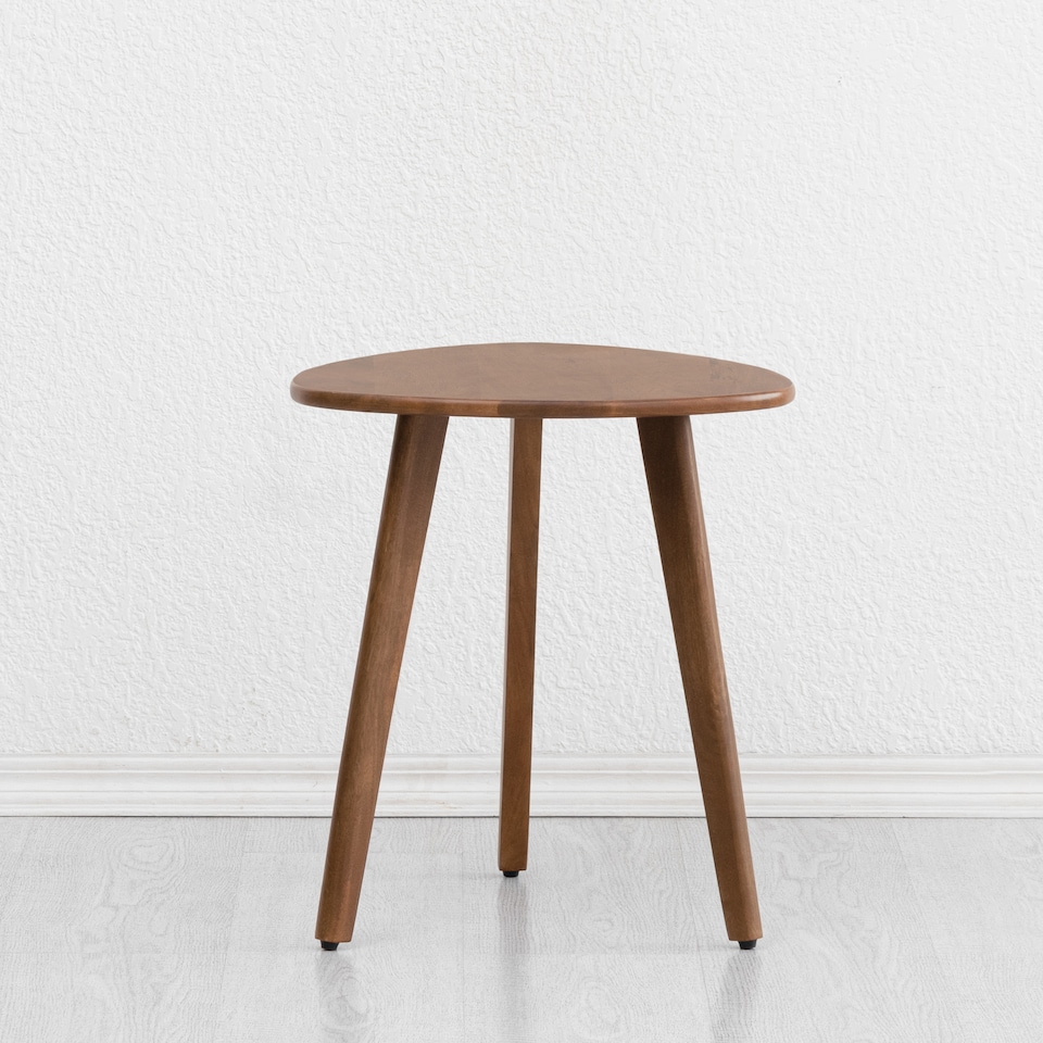 image 1 of MH London Armstrong Triangle Side Table Solid Mango Wood End Table