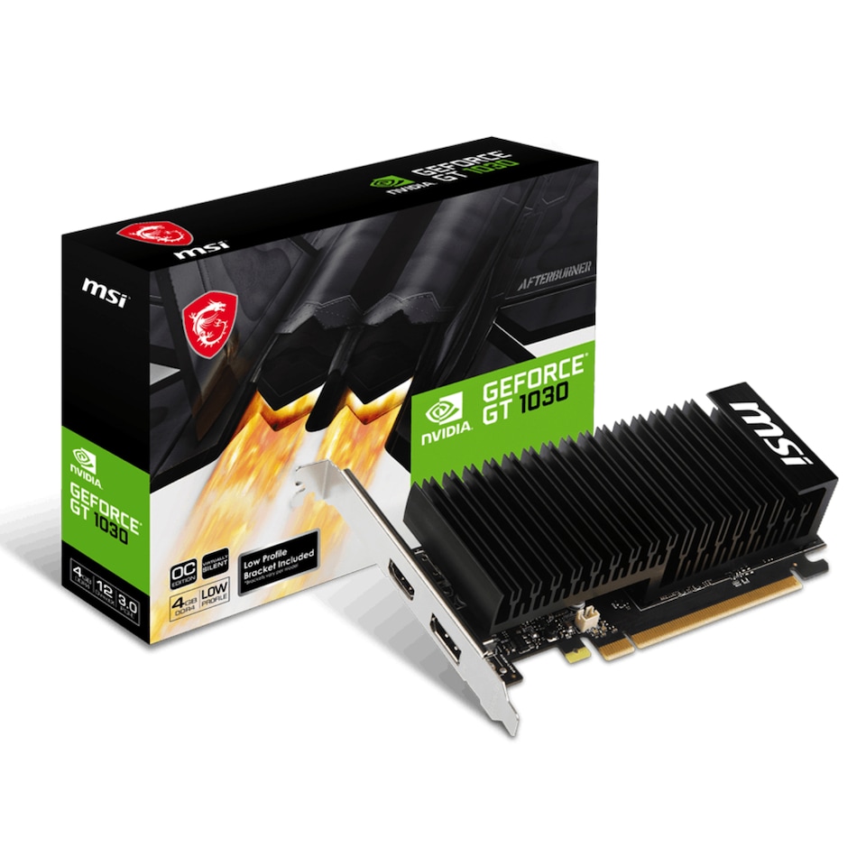 image 1 of MSI GeForce GT 1030 LP 4GB OC GDDR4 DirectX 12.0 Graphics Card