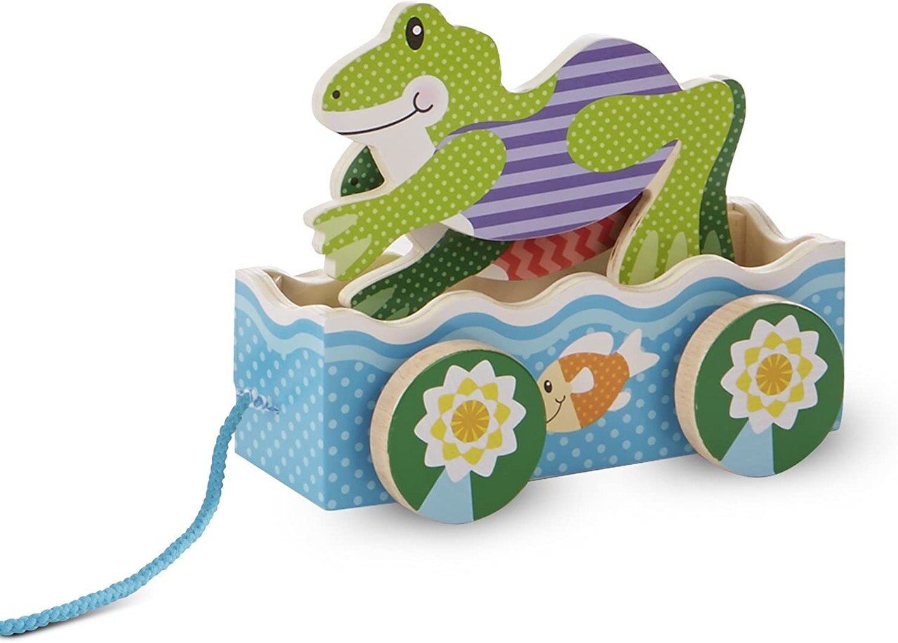 Melissa & Doug Frolicking Frog Pull Toy マルチカラー Melissa & Doug First Play Frolicking Frog Wooden PullÂ Toy - Tesco
