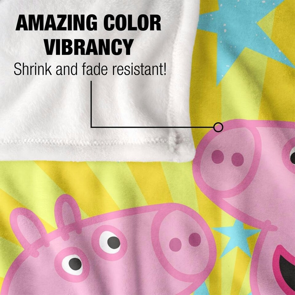 image 1 of Peppa Pig High Five Peppa And George Blanket - White - One Size