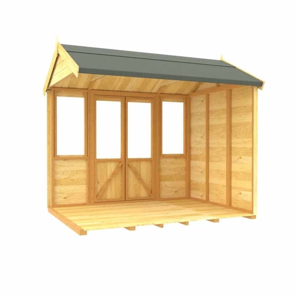 image 1 of 8ft x 8ft Apex Summer House - Wood - L243 x W231 x H217 cm Brown