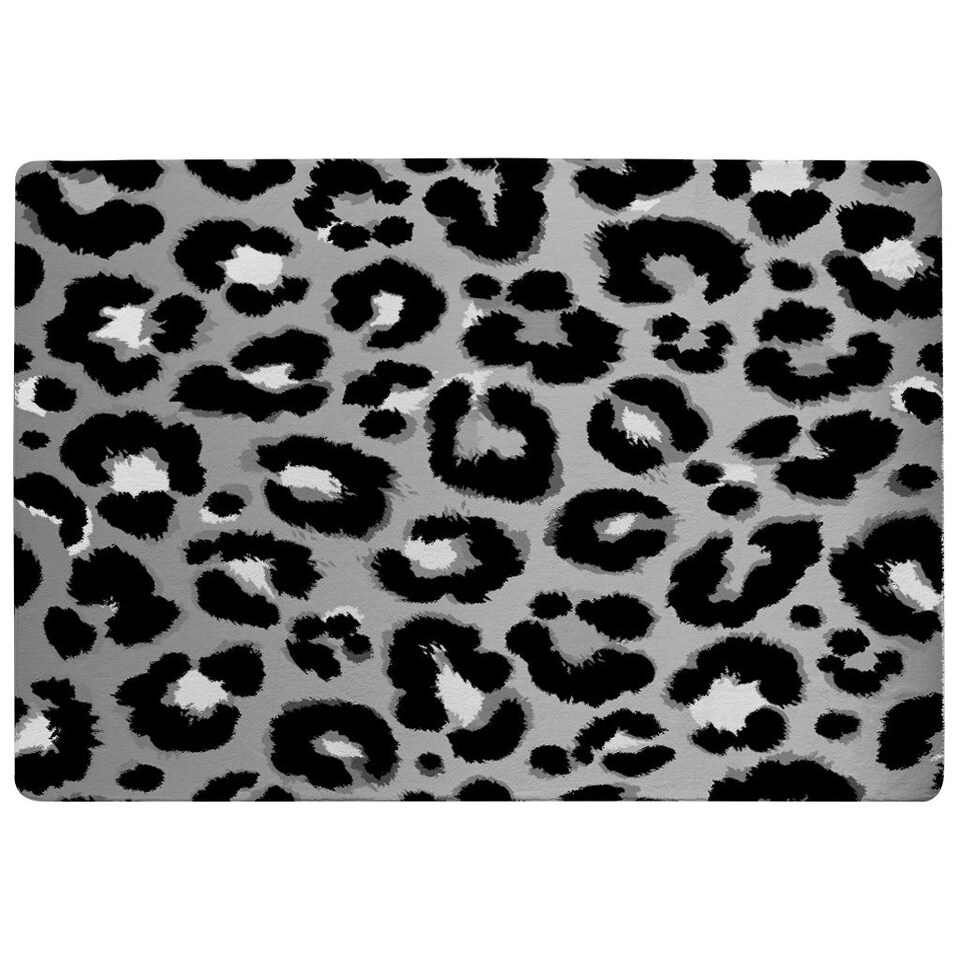image 1 of Silver Leopard Print (Rug) Silver | Medium: 80x150cm