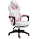image 1 of Vinsetto Gaming Chair Ergonomic Reclining Manual Footrest Wheels Stylish Pink