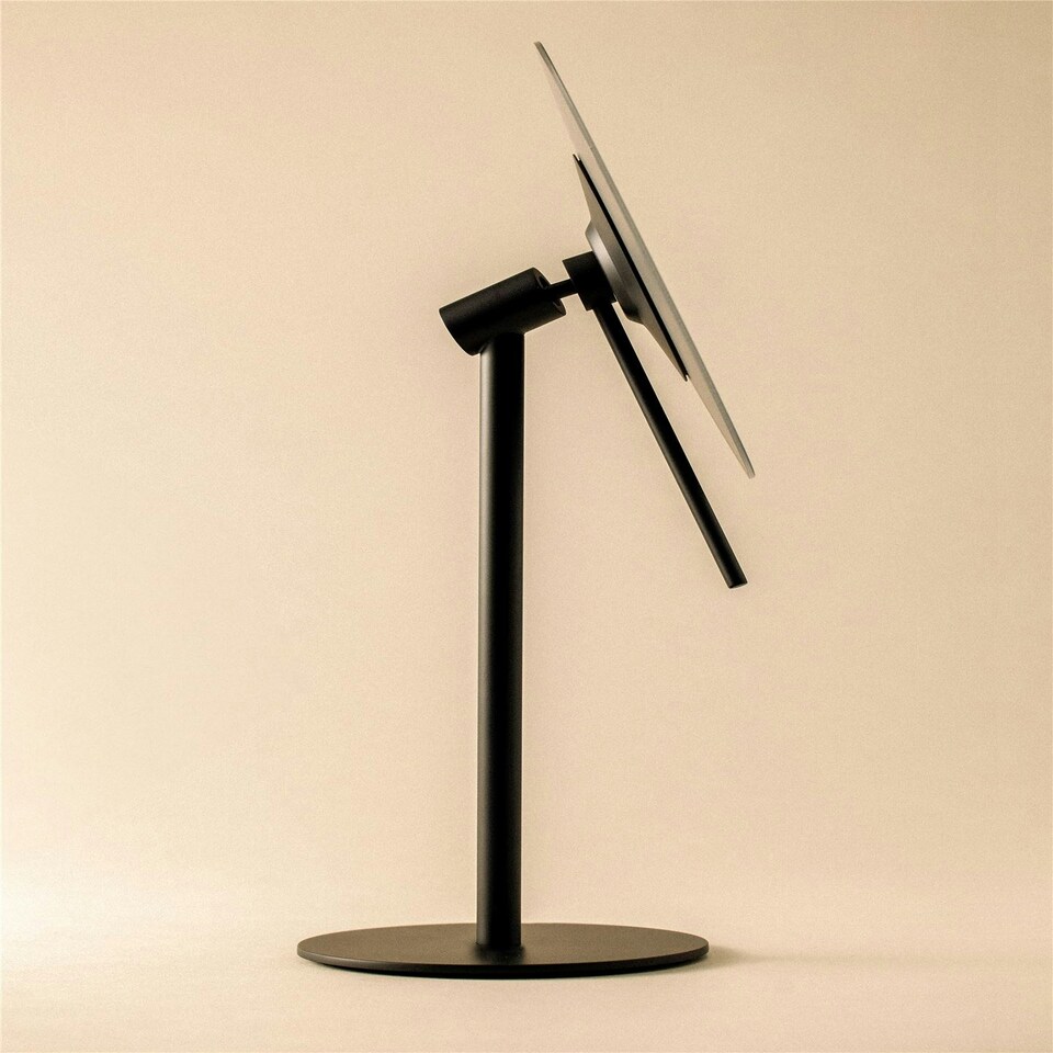 image 1 of Cosmic Magnifying Mirror with Dimmable LED Light for Bathroom, Matt Finish Black