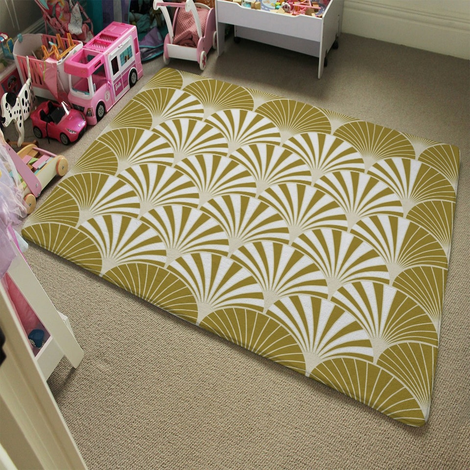 image 1 of Golden Semi Circles (Rug) Gold | XL: 160x230cm
