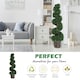 image 8 of Outsunny 2 Pack Artificial Boxwood Spiral Tree Decorative Plant w/ Pot