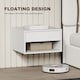 image 4 of HOMCOM Floating Nightstands Set of 2, Bedside Table w/ Drawer and Open Shelf | White