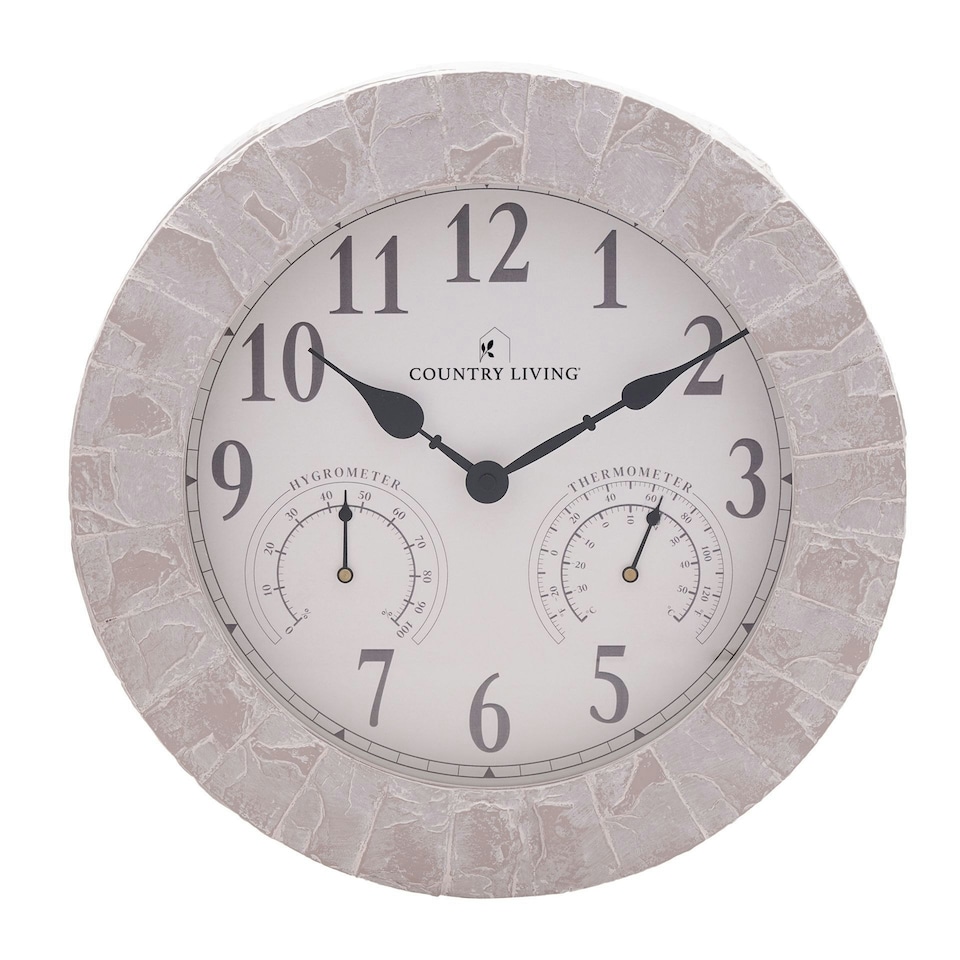 image 1 of Country Living Garden Clock 14" Grey