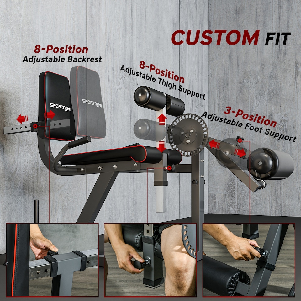 image 1 of SPORTNOW Adjustable Calf Raise Machine for Leg Extension and Curl Machine