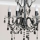 image 2 of ValueLights Viscount 5 Way Black Jewel Chandelier Ceiling Pendant Light with LED Bulbs