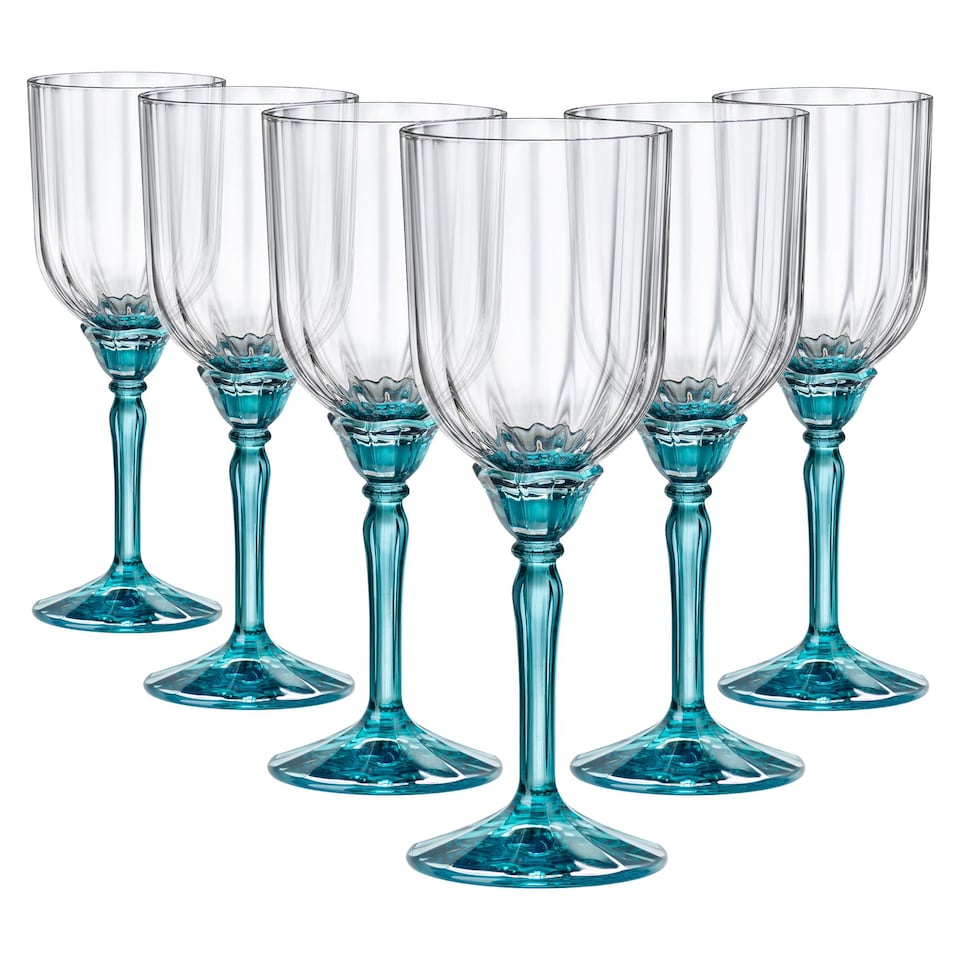 image 1 of Bormioli Rocco Florian Cocktail Glasses - 245ml - Blue - Pack of 6