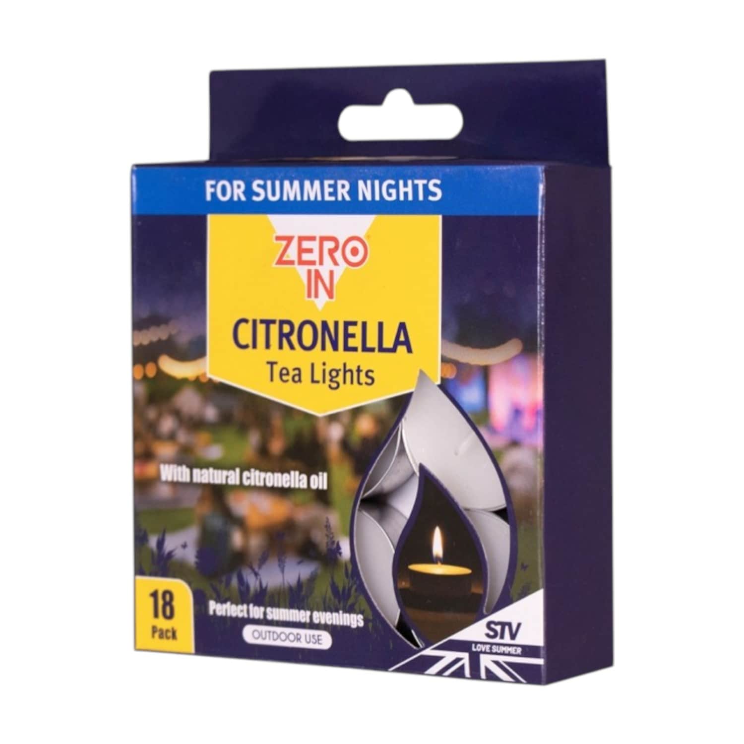 STV Citronella Tealight Candles 18 Pack with Natural Oil 2-3 Hour