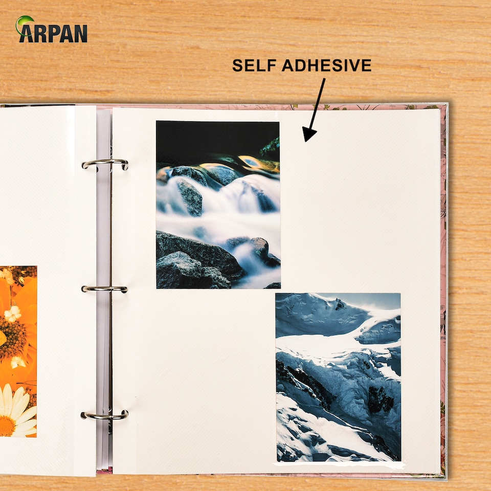 image 1 of ARPAN Extra-Large 3-Ring Binder Self Adhesive Photo Album – 20 Sheets / 40 Sides – Sticky Page Scrapbook Memory Album for Photos, Keepsakes & Special Occasions