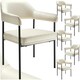 image 1 of Armchair Doe - durable fabric, black powder-coated legs, 120 kg load, 58 x 62 x 85 cm - Set of 6 White | Velvet Look Off-White