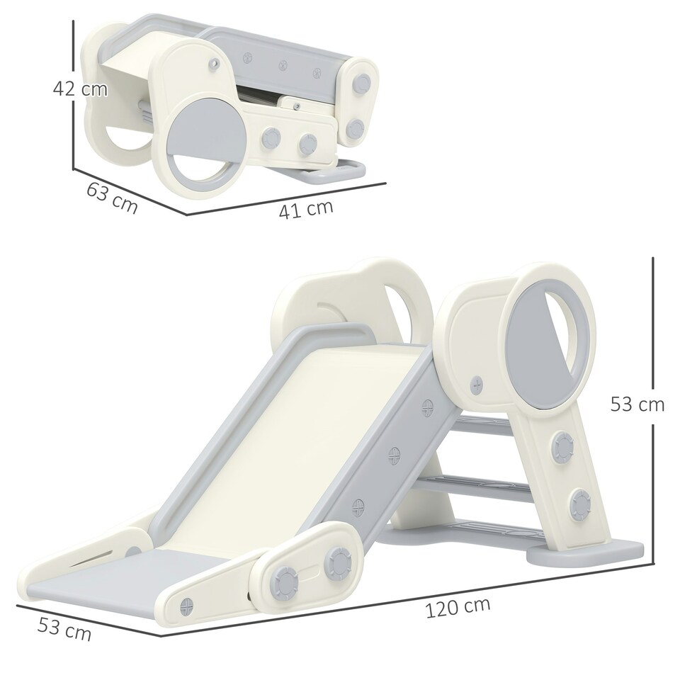 image 1 of AIYAPLAY Foldable Kids Slide, Baby Slide for 1.5-3 Years, Grey