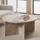 image 4 of Vega Round Coffee Table with Brown Marble Top 90cm