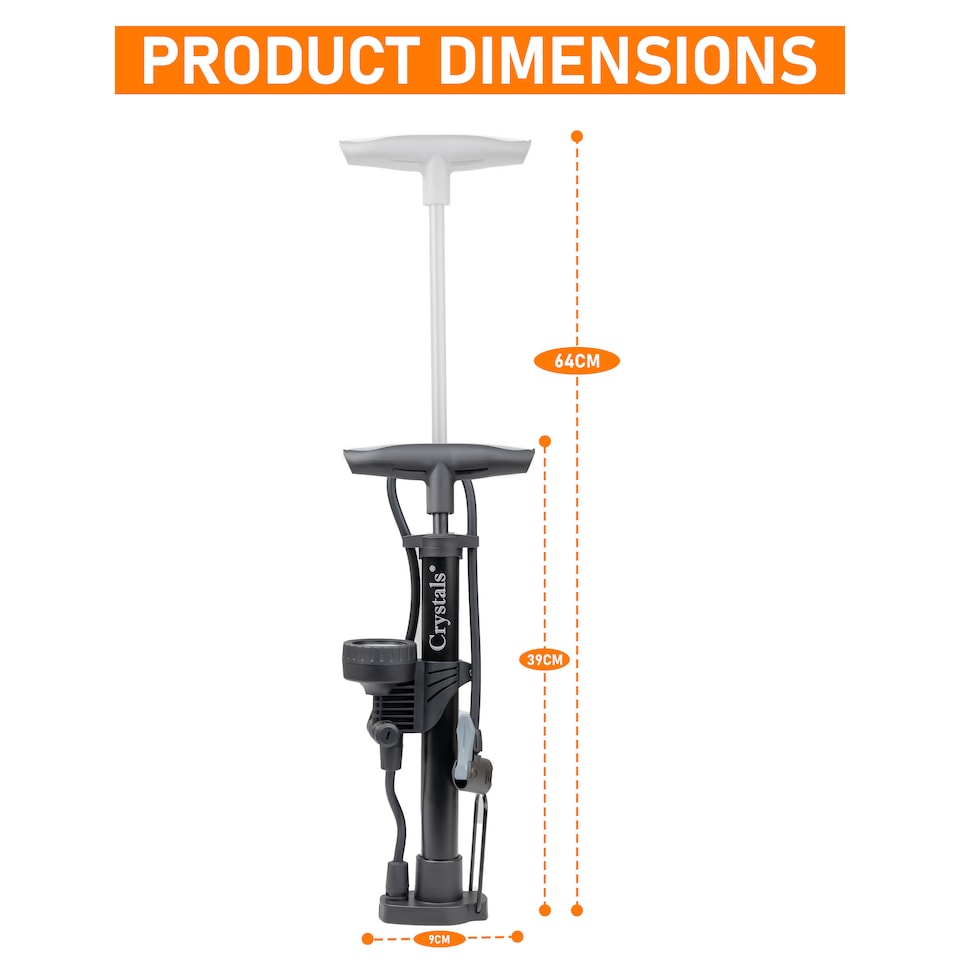 image 1 of Bicycle Hand Air Pump Mini Tyre Bike Cycle Presta Shrader Valve+Pressure Gauge