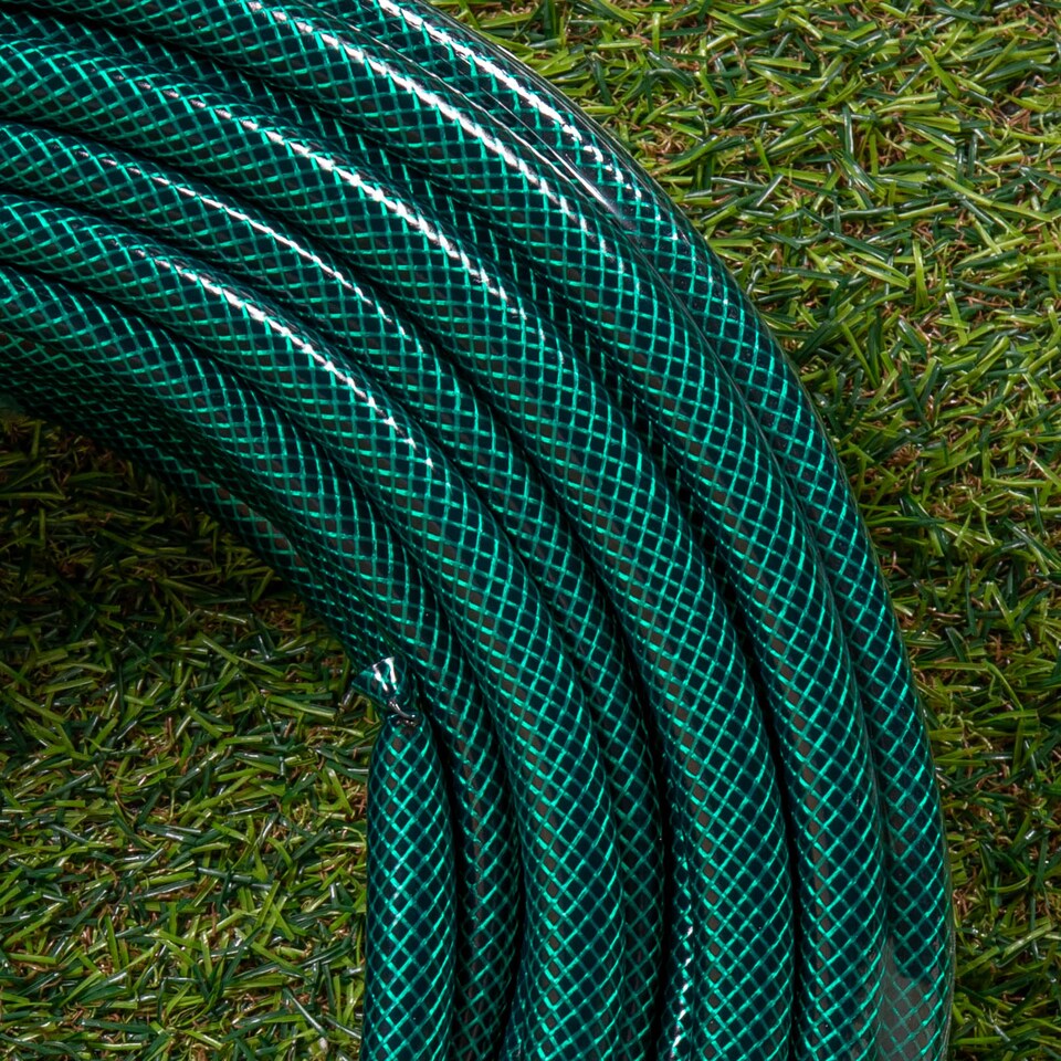 image 1 of 30m Reinforced Garden Hose Pipe / Hosepipe in Green | Black | Black