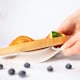 image 5 of Tiny Dining Bamboo Segmented Baby Weaning Plate & Fork Set - White