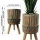 image 3 of Ridged Composite Planter with Stand Brown