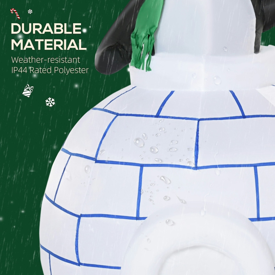 image 1 of HOMCOM 5ft Christmas Inflatable Two Penguins w/ Ice House for Garden Lawn