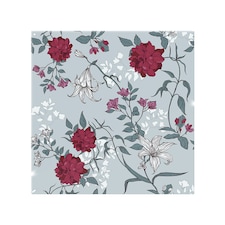Red & White Winter Floral Splash Back | White