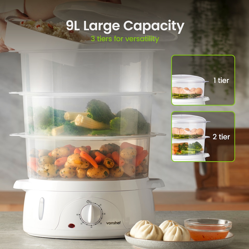 image 1 of VonShef Food Steamer Electric 800W