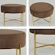 image 2 of Lakeland Furniture Avon Mocha Brown Velvet Gold Leg 1 Foot Stool