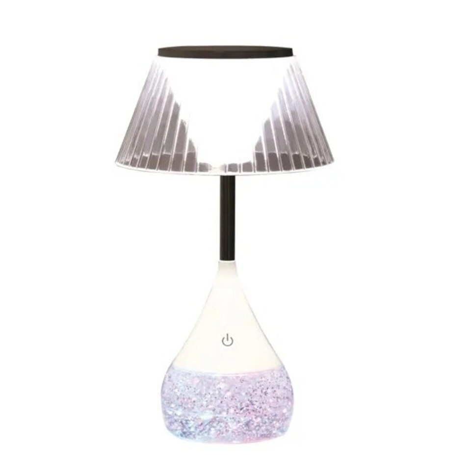 image 1 of Aromatize LED Colour Changing Lined Shade Glitter Lamp | Multi