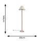 image 3 of ValueLights Bobbles Rose Pink Bobbin Floor Lamp with Green Trim Scallop Shade & LED Bulb