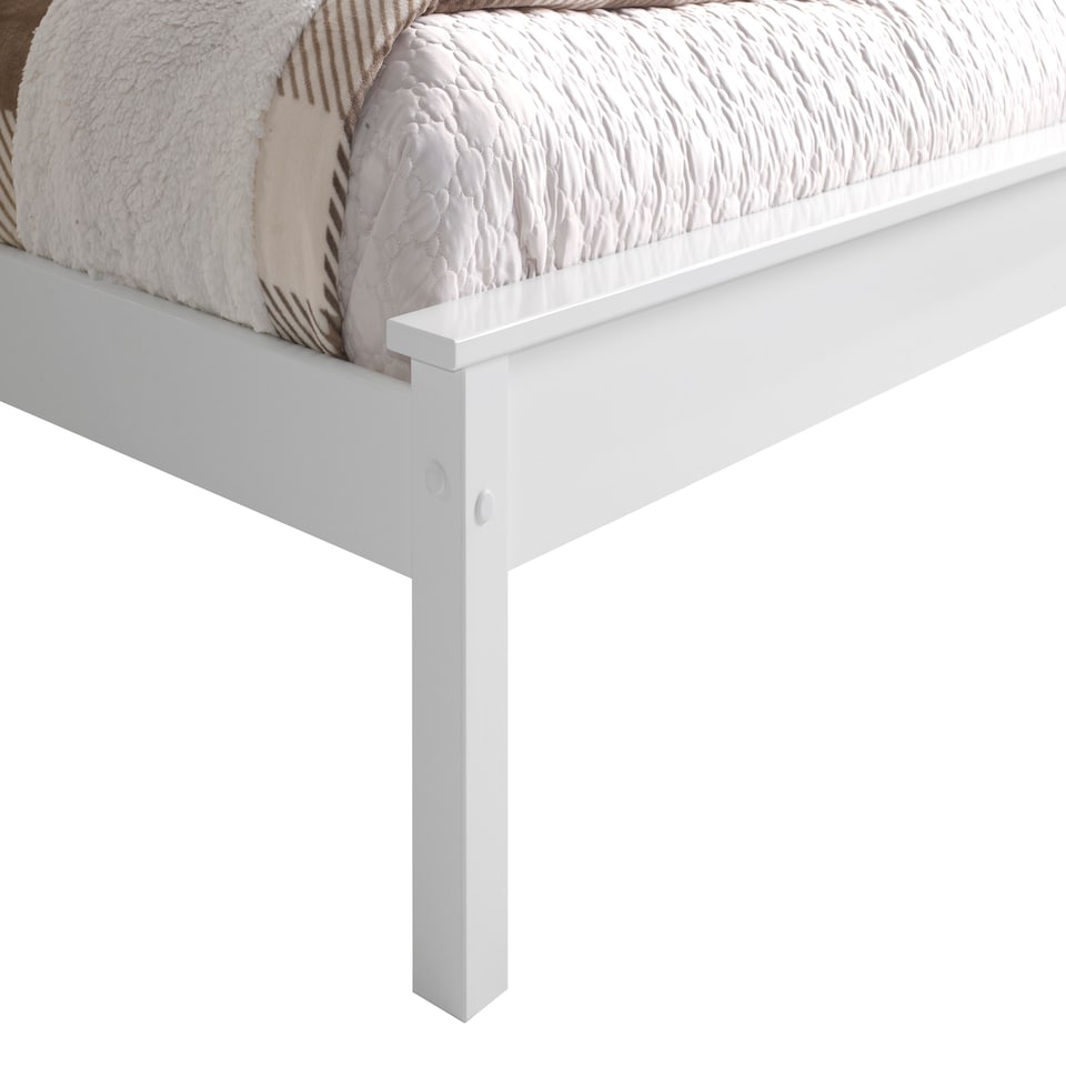 image 1 of 4ft Small Double Pure white,wood,wooden low foot end board,solid panel bed frame.Shaker style.