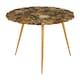 image 1 of Modern Low Side Table With Agate Stone Top, Distinctive Petrified Wood Top Modern Side Table For Livingroom | Cream