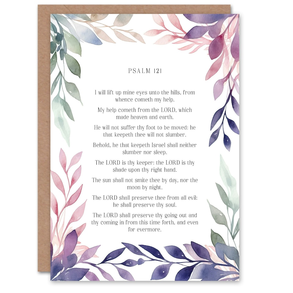 image 1 of Psalm 121 I Will Lift Up My Eyes Old Testament Bible Christian Birthday Card