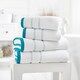 image 1 of Delamere Zero-Twist Luxury Cotton Towels – Ultra-Soft, Absorbent & Stylish White | Turquoise | Bath sheet