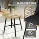 image 7 of Outsunny 3 Piece Rattan Bistro Set with Cushions, Nature Wood Finish