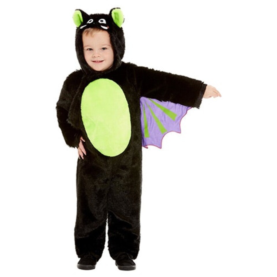 image 1 of Fluffy Bat Jumpsuit Unisex Fancy Dress Costume Toddler Age 3-4