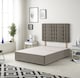 image 1 of Astoria Divan Bed Base with 30 Inch Diamonte Button Headboard Tweed Fabric | Brown | Coffee | Single