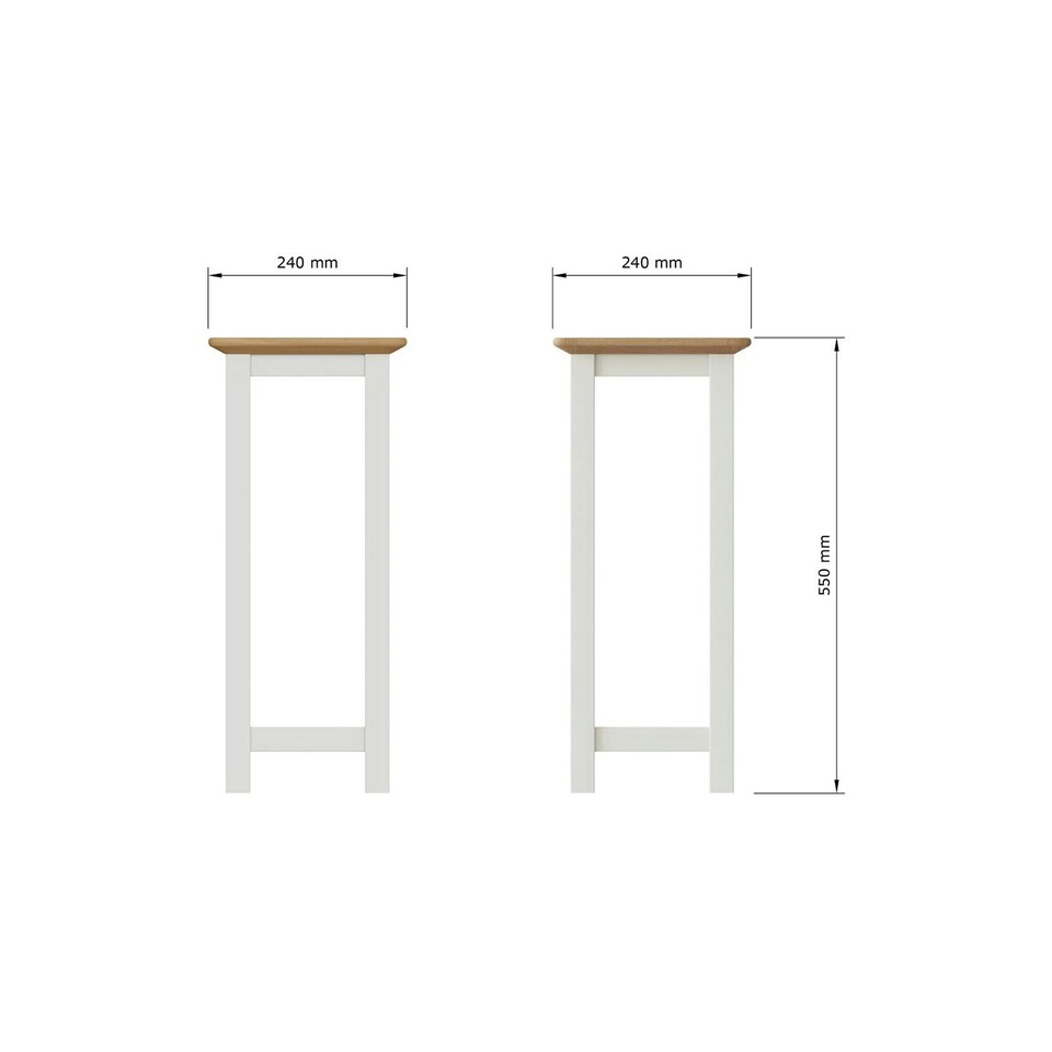 image 1 of Taberno Oak End Side Table Linen White White