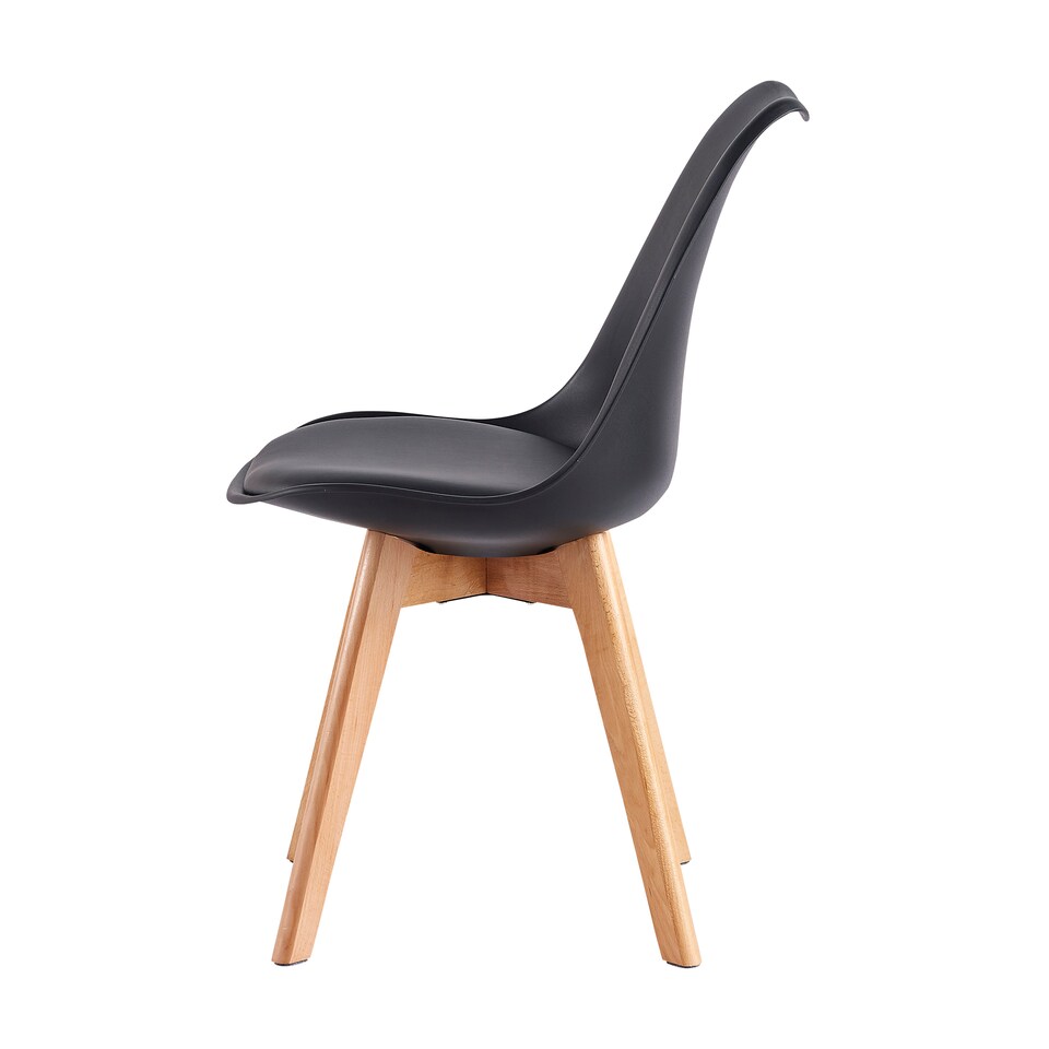 image 1 of MCC Direct Single Plastic Dining Chair with Solid Wooden Legs Kitchen Chair Eva