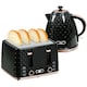 image 1 of HOMCOM 1.7L Kettle and Toaster Set with Defrost Reheat and Crumb Tray Black