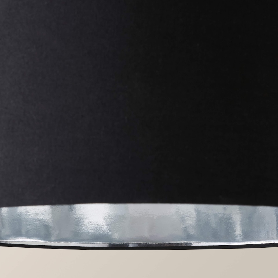 image 1 of ValueLights Reni Large Black Fabric Chrome Inner Lamp Shade | Black