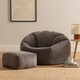 image 1 of Kingston Cord Adults Bean Bag Chair and Pouffe, Ready Filled Beanbag and Footstool Charcoal Grey | Grey | Charcoal Grey | 2