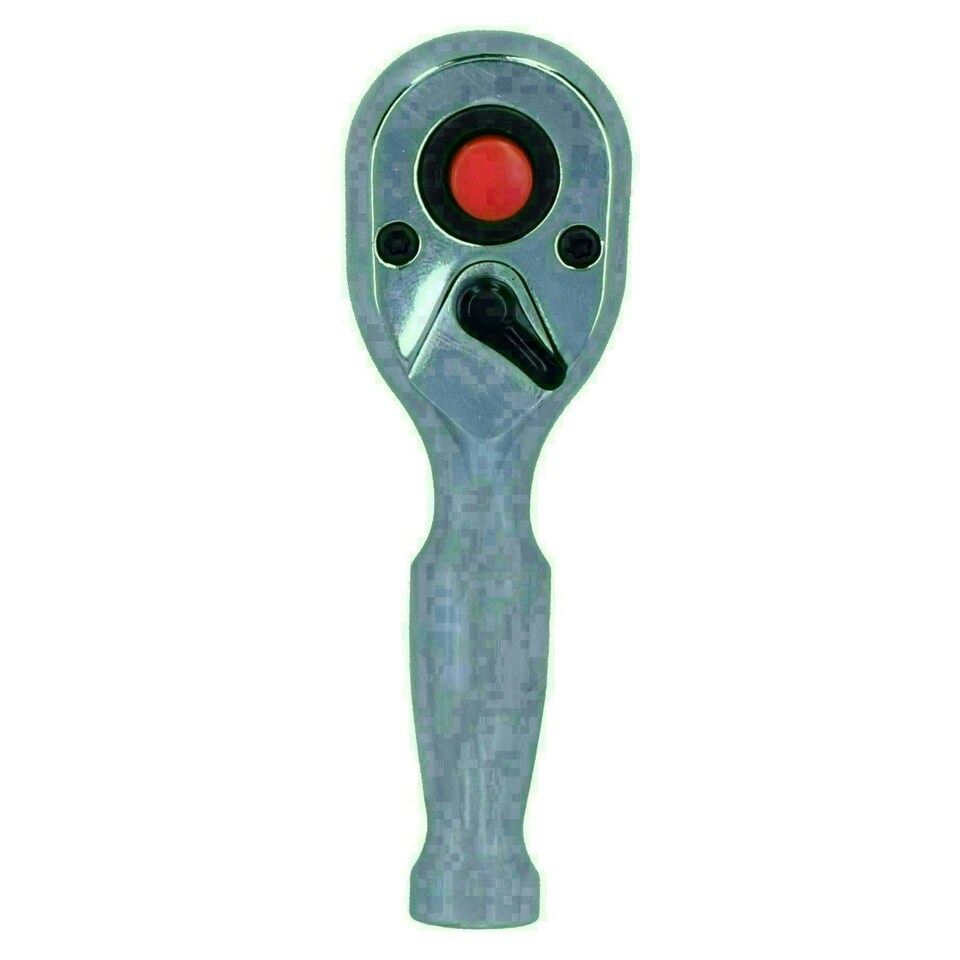 image 1 of 1/4in Drive Stubby Headed Ratchet Socket Driver 90 Teeth Quick Rel Reversible